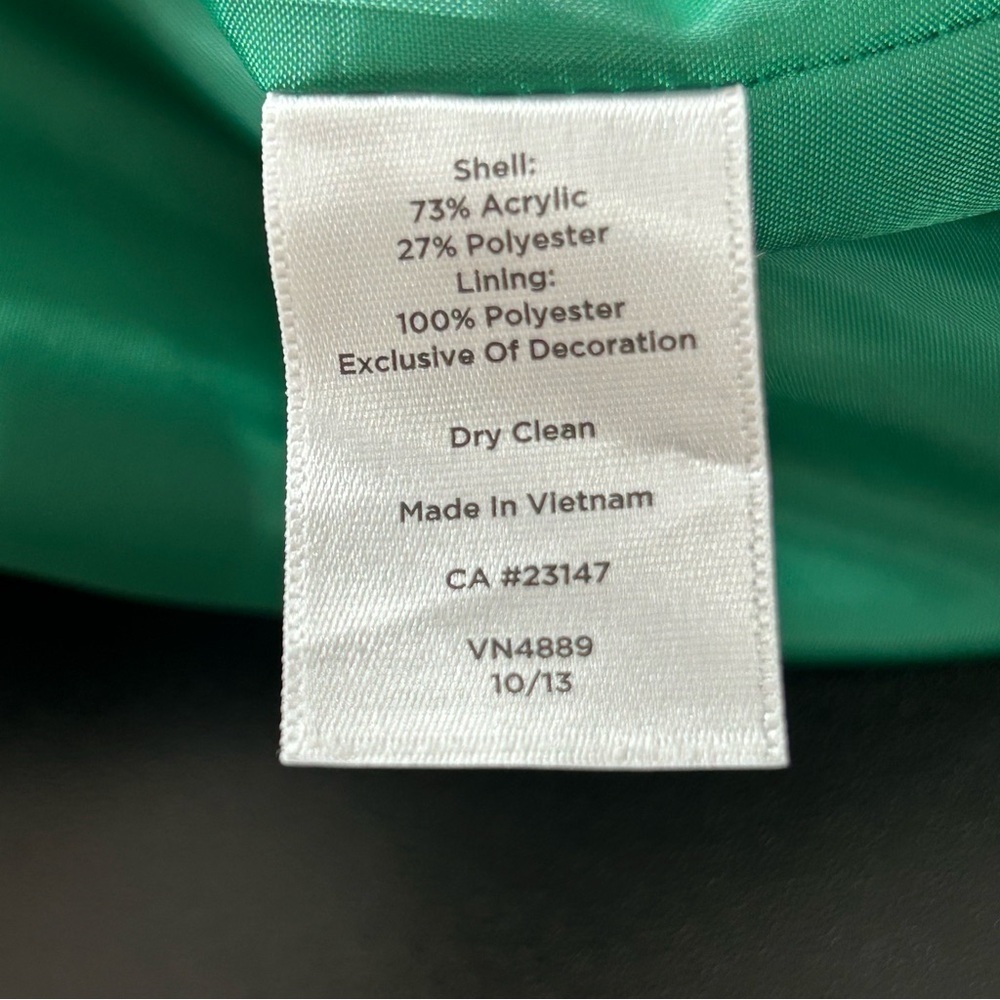 Talbots Skirt Green Cream Pattern Fully Lined Hidden Zipper In Back Size 12 NWOT - Picture 4 of 8